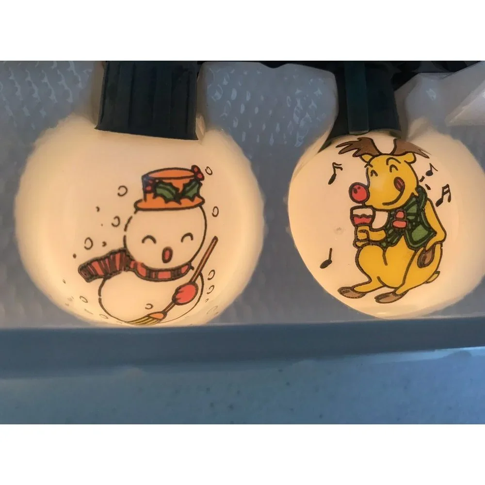 Merry Xmas Christmas Tree Round White‎ lights Indoor Outdoor Snowman Santa Bells